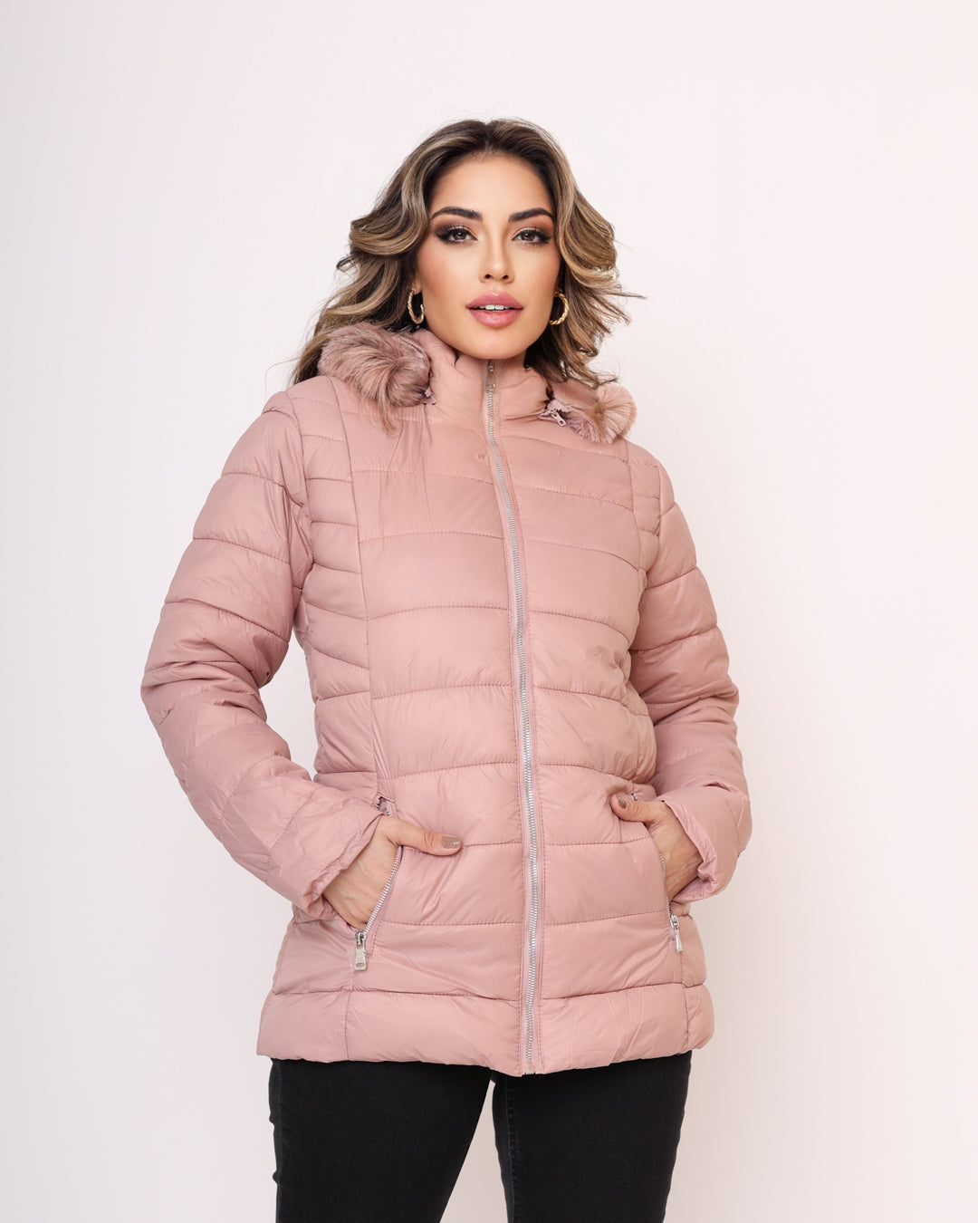 Jaqueta Feminina Puffer- Brisa Rosa