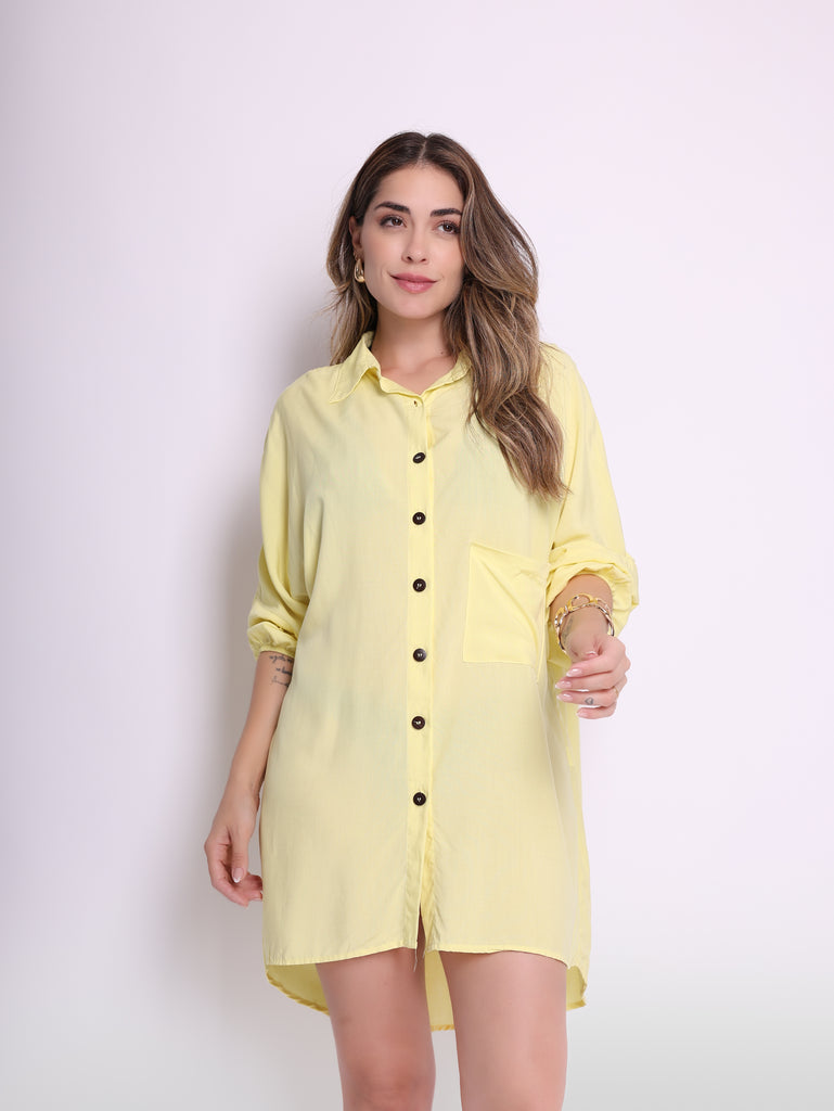 Camisa e Saída de Praia- Ariel Amarelo